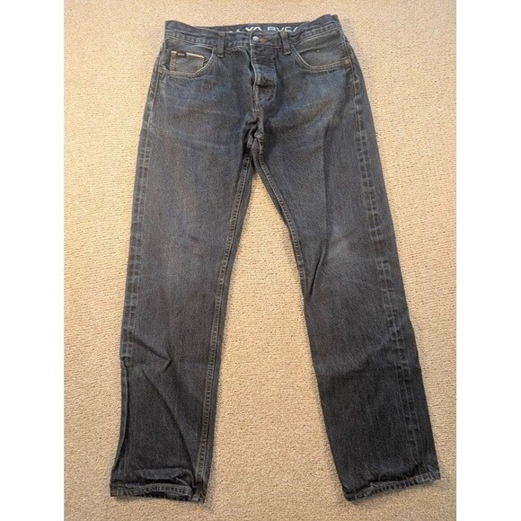 RVCA Super 5 Selvedge Denim Jeans Men's 34x31 Dark Wash Straight Fit - Picture 1 of 10